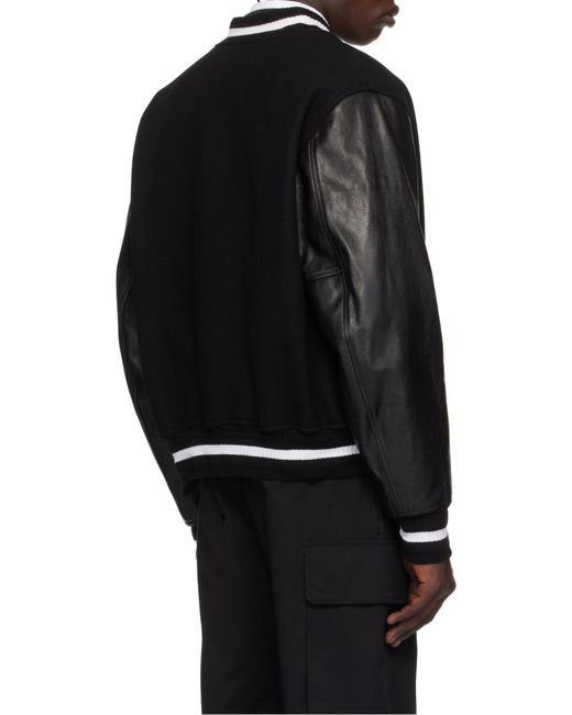 Givenchy Black 4G Button-Up Varsity Jacket for men