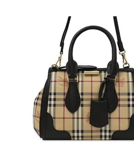 Burberry White Logo Checkered Handbag
