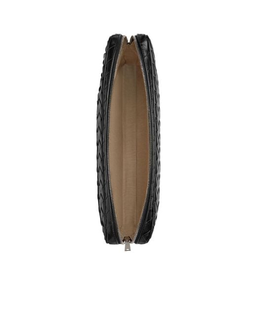 Bottega Veneta Black Intrecciato Zipped Clutch Bag for men