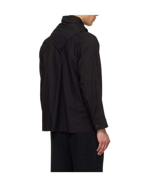 Homme Plissé Issey Miyake Black Chest-Pocket Shirt for men