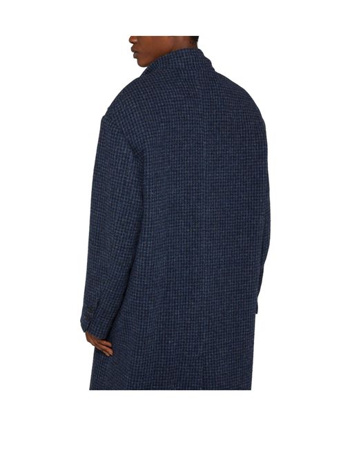 Isabel Marant Blue Single-Breasted Long Coat for men
