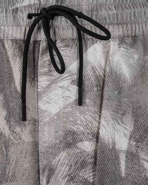 Emporio Armani Gray Logo-Printed Drawstring Shorts for men