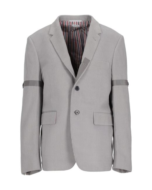 Thom Browne Gray Single-Breasted Tailored Blazer for men