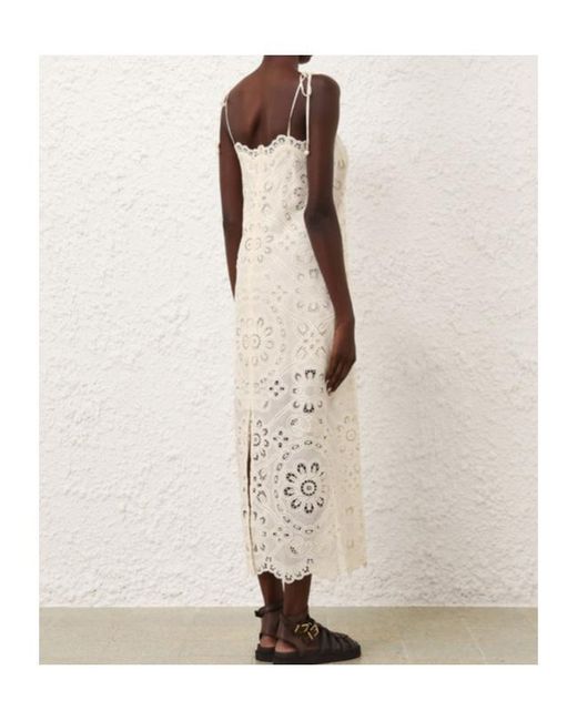 Zimmermann White Rhiannon Scalloped-Neckline Maxi Dress