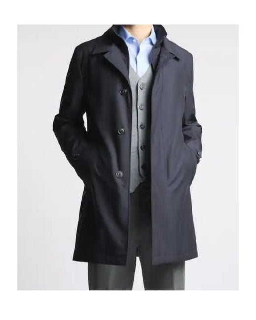 Fay Blue Morning Double-Front Coat for men