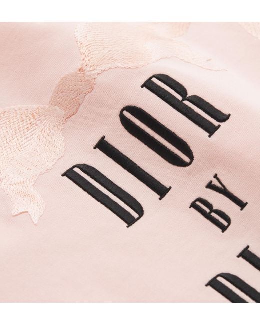 Dior Pink Oversized Embroidered Book Cover T-Shirt