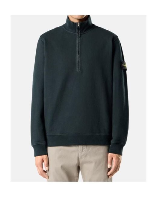 Stone Island Green Regular-Fit Half-Zip Sweatshirt With Ribbed Inserts for men