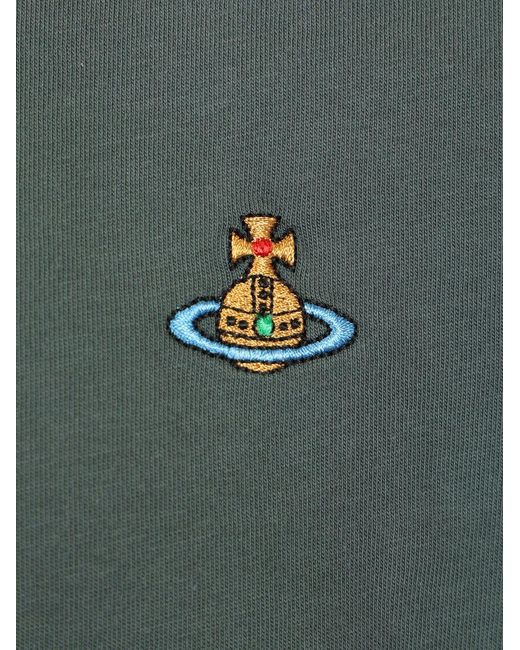 Vivienne Westwood Green Orb Logo Classic T-Shirt for men