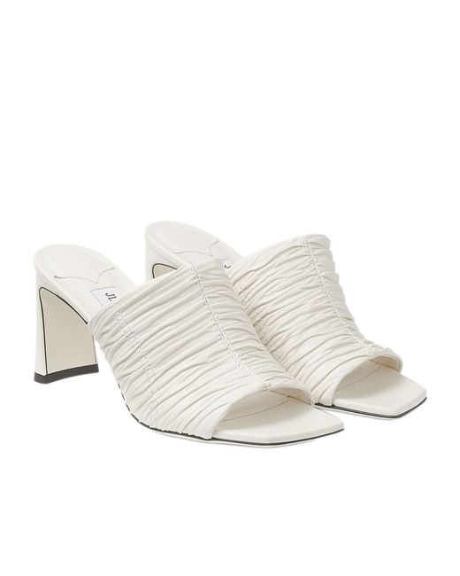 Jimmy Choo White Square Toe High Heel Sandals