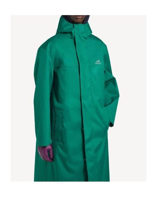 Balenciaga Green Techwear Long Windbreaker for men
