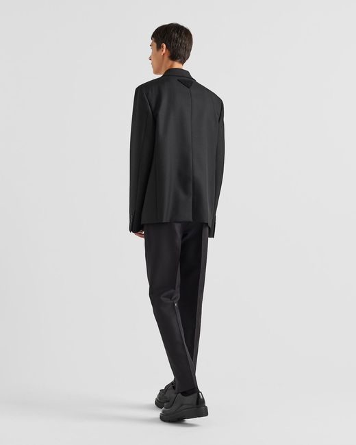 Prada Black Wool Long-Sleeved Suit Jacket for men