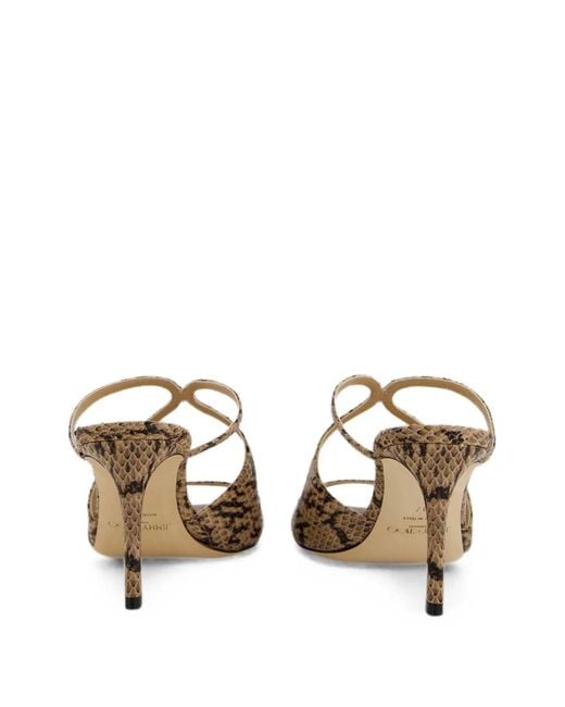 Jimmy Choo Multicolor Anise Snake-Effect Leather Sandals