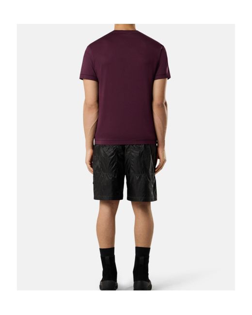 Stone Island Purple Logo Patch Crewneck T-Shirt for men