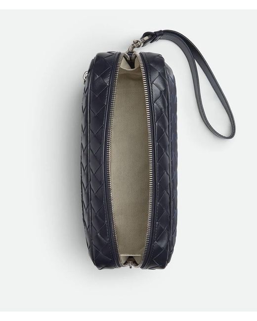 Bottega Veneta Blue Intrecciato Pouch With Wristlet for men