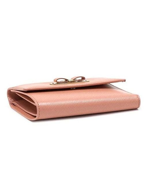 Ferragamo Pink Logo Details Wallet