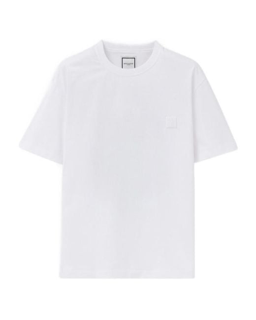 Wooyoungmi White Floral Back-Print T-Shirt for men