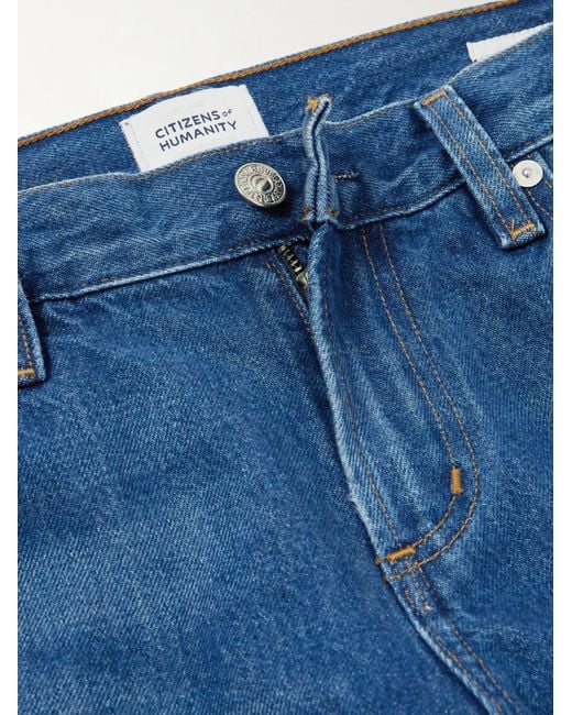 Citizens of Humanity Blue Faye Cropped Mid-Rise Straight-Leg Jeans