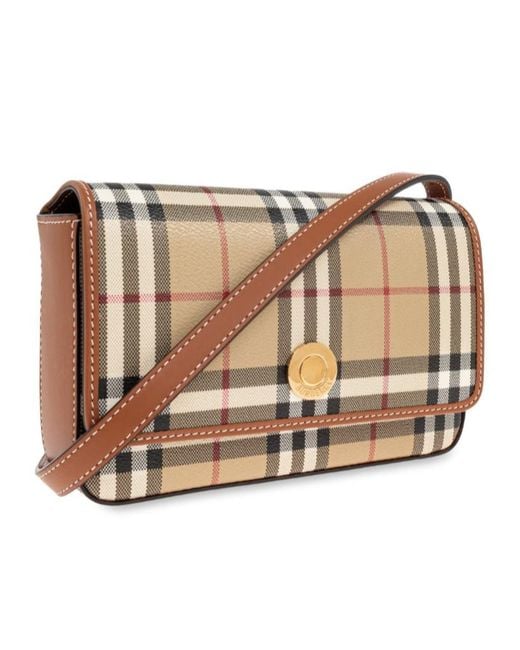 Burberry Natural Check Patterned Hampshire Shoulder Bag