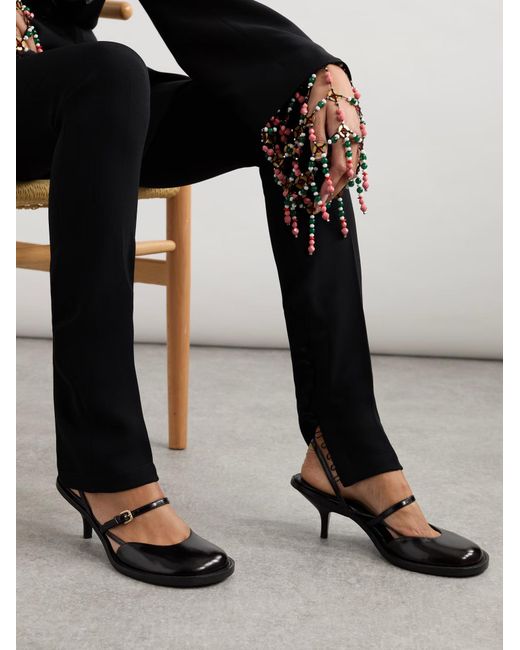 Dries Van Noten Black Open-Toe High-Heeled Sandals