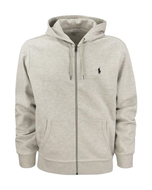 Polo Ralph Lauren Gray Double Knit Hoodie Sweatshirt for men