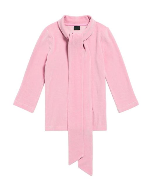 Balenciaga Pink Scarf Details Long-Sleeved T-Shirt