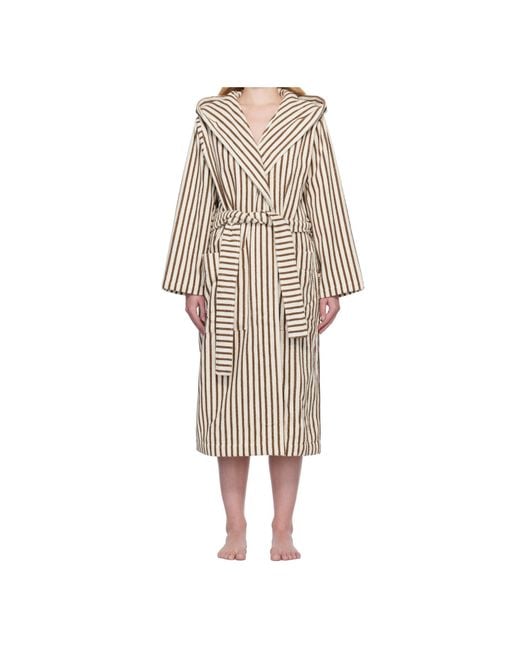 Tekla Pink Terrycloth Hooded Bathrobe for men