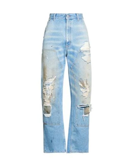 MM6 by Maison Margiela Blue High-Waisted Straight-Leg Jeans