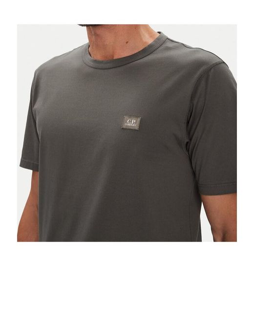 C P Company Gray Logo Patch Crewneck T-Shirt for men
