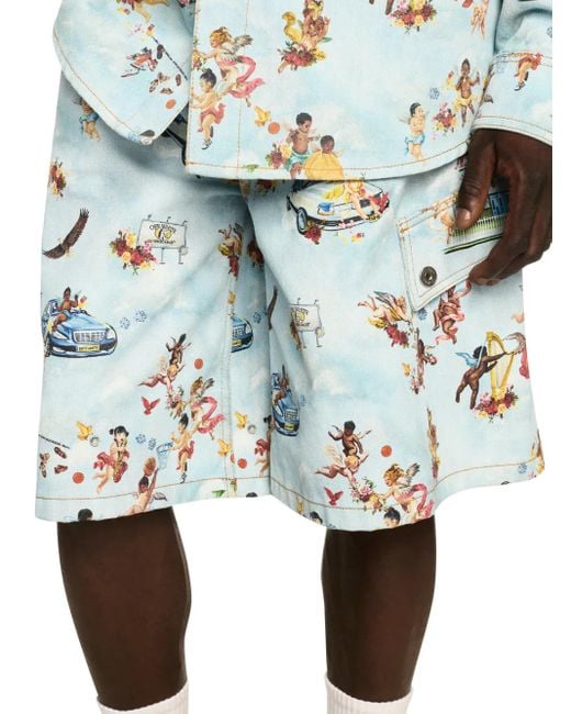 Off-White c/o Virgil Abloh Blue Fresco Cargo Shorts for men