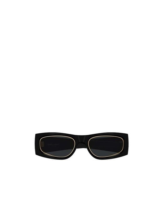 Saint Laurent Black Eyewear Rectangle Frame Sunglasses
