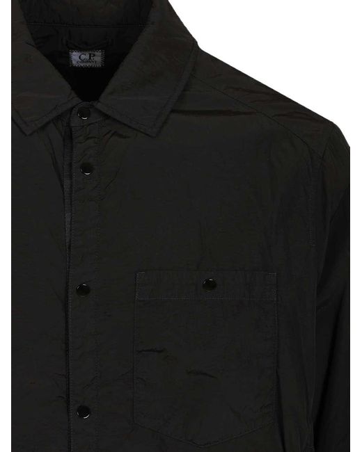 C P Company Black Chrome R Padded Overshirt Jacket for men