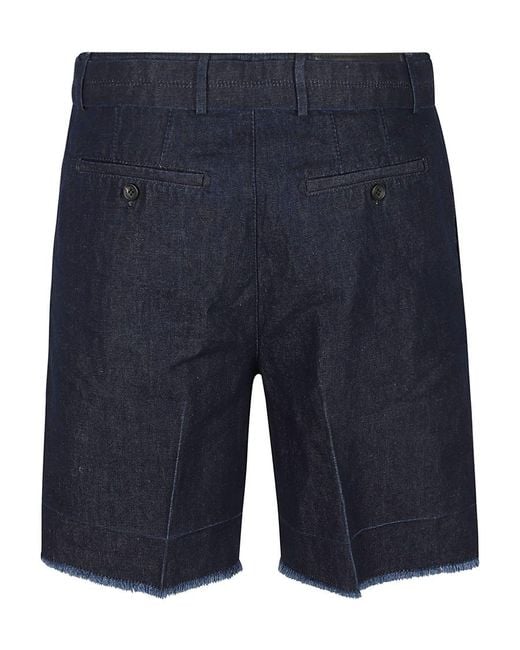 Lanvin Blue Logo Denim Shorts for men