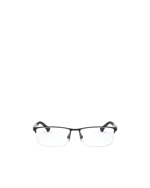 Emporio Armani Metallic Rectangular Frame Glasses for men
