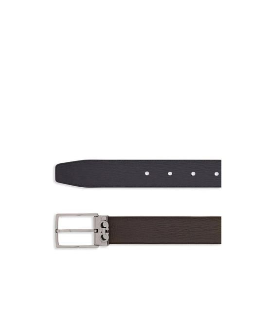 Ferragamo White Ferragamo Reversible Gancini Belt for men
