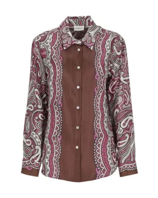 P.A.R.O.S.H. Multicolor Silk Paisley-Print Long-Sleeve Shirt