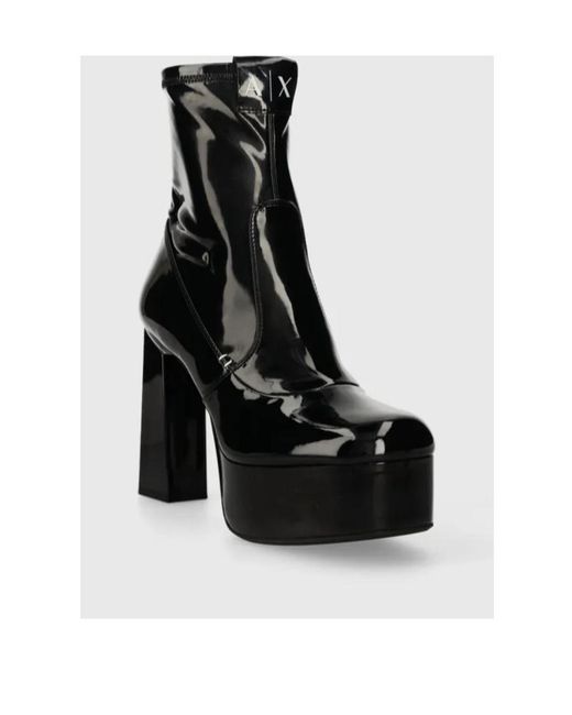 ARMANI EXCHANGE Black Logo Boots