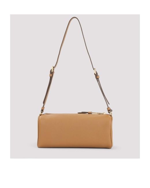 Prada White Logo Plaque Zipped Shoulder Bag