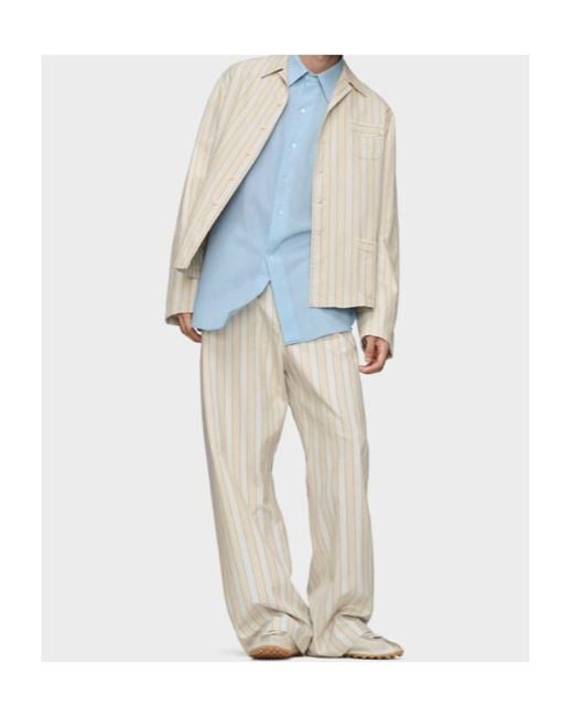 Maison Margiela White Cotton Striped Shirt for men