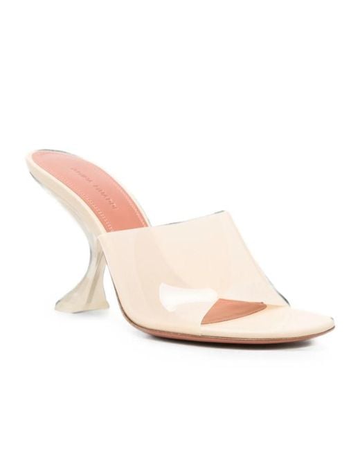 AMINA MUADDI Natural Open-Toe High-Heeled Sandals