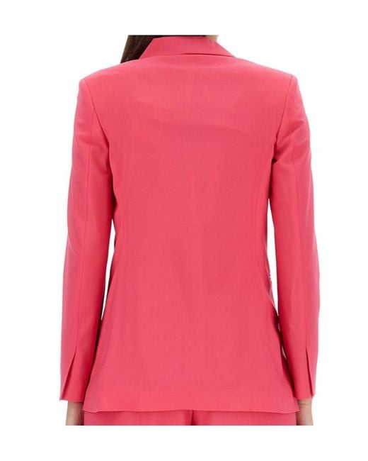 Alysi Pink Single-Breasted Buttoned Blazer