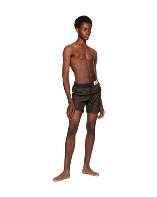 Dolce & Gabbana Gray Draw Rope Waist Beach Shorts for men