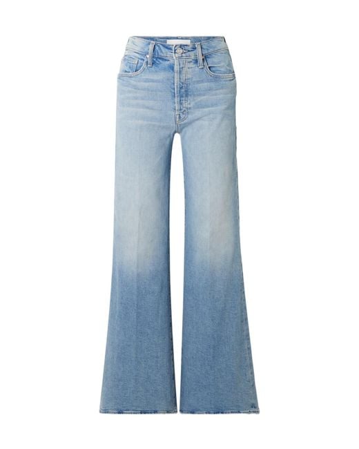 Mother Blue Gradient Wash Flared Jeans