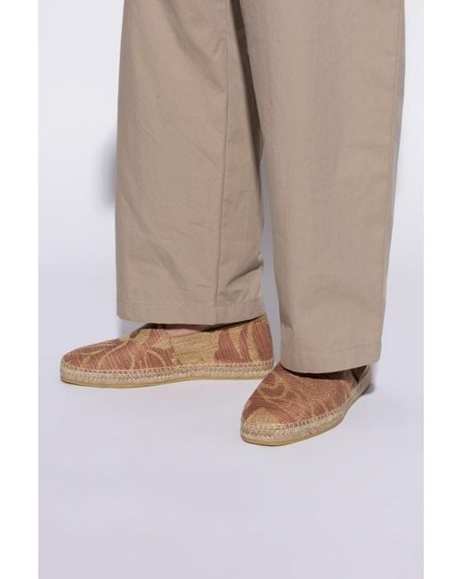 Etro Brown Paisley-Print Round Toe Espadrilles for men