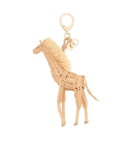 Dior White Iviera Toile De Jouy Sauvage Giraffe Bag Charm