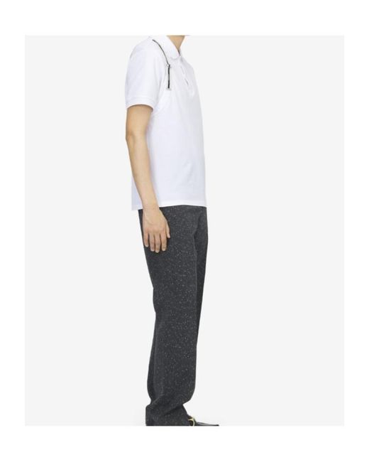 McQueen White Logo Strap Detail Polo Shirt for men