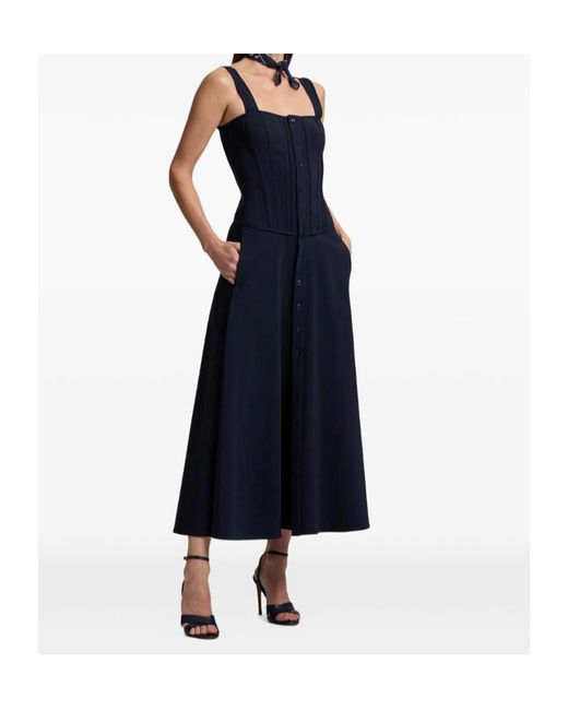 Ralph Lauren Blue Sophee Button A-Line Dress