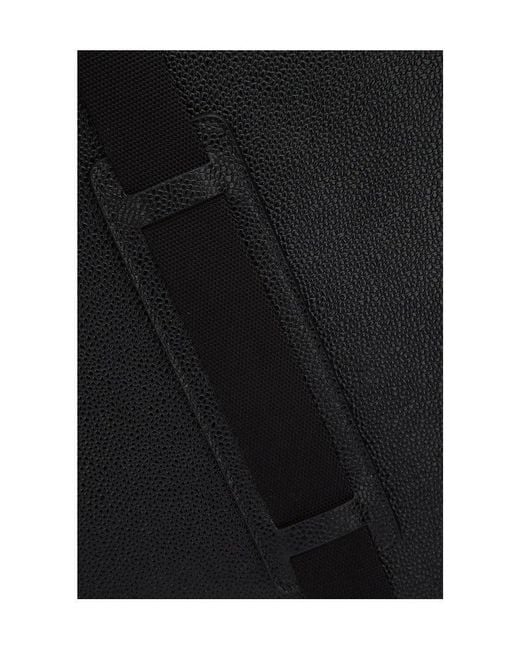 Thom Browne Black Logo Detailed Messenger Bag for men
