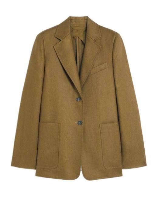 Max Mara Green Guglia Single-Breasted Long-Sleeved Jacket