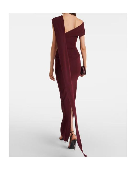 Roland Mouret Red Draped Cady Gown