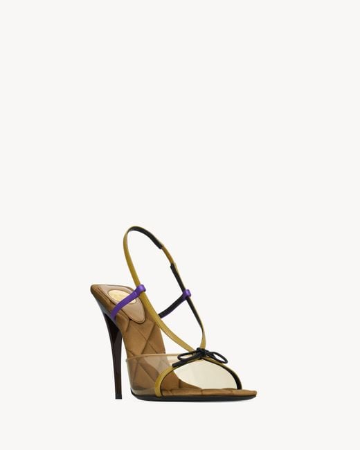 Saint Laurent Metallic Jean Sandals